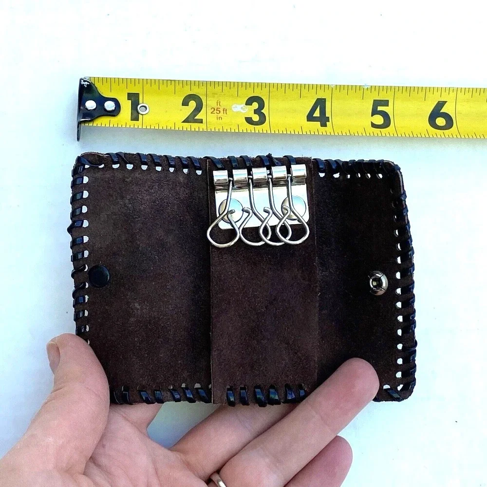 Brown Genuine Leather 3.5x2
